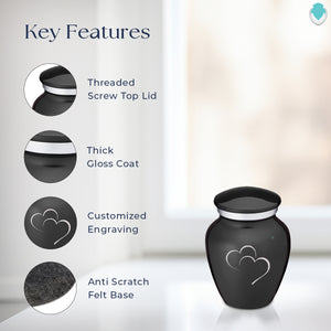 Keepsake Embrace Charcoal Hearts Cremation Urn