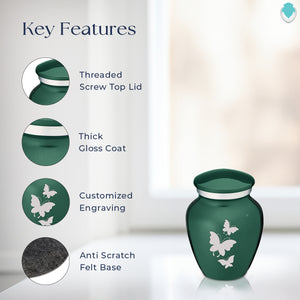 Keepsake Embrace Green Butterflies Cremation Urn