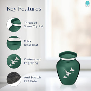 Keepsake Embrace Green Doves Cremation Urn