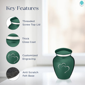 Keepsake Embrace Green Hearts Cremation Urn