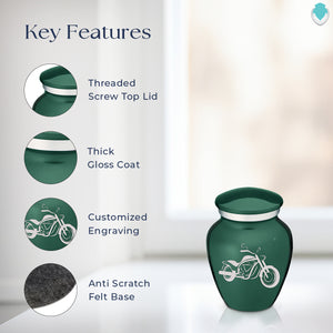 Keepsake Embrace Green Motorcycle Cremation Urn