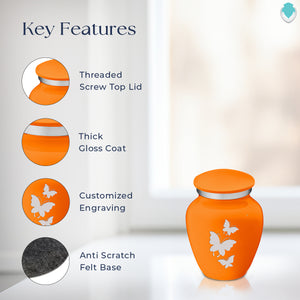 Keepsake Embrace Burnt Orange Butterflies Cremation Urn