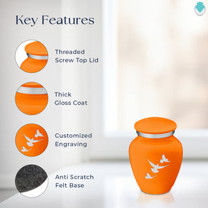 Keepsake Embrace Burnt Orange Doves Cremation Urn