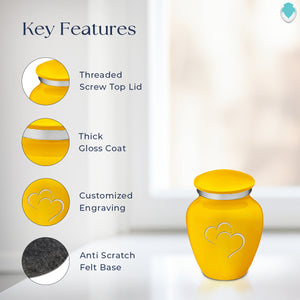 Keepsake Embrace Yellow Hearts Cremation Urn