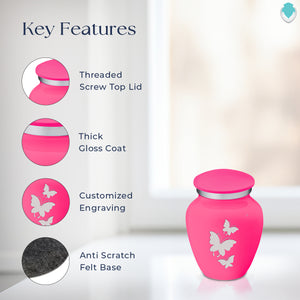 Keepsake Embrace Bright Pink Butterflies Cremation Urn