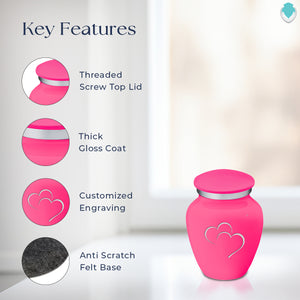 Keepsake Embrace Bright Pink Hearts Cremation Urn