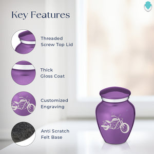 Keepsake Embrace Purple Motorcycle Cremation Urn