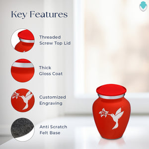 Keepsake Embrace Bright Red Hummingbird Cremation Urn