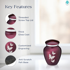 Keepsake Embrace Cherry Purple Butterflies Cremation Urn