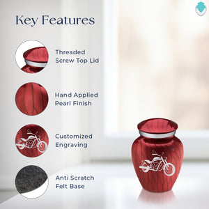 Keepsake Embrace Pearl Candy Red Motorcycle Cremation Urn