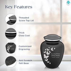 Medium Embrace Charcoal Butterfly Cremation Urn