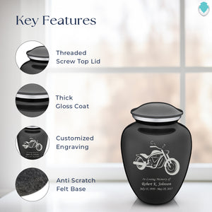 Medium Embrace Charcoal Motorcycle Cremation Urn