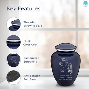 Medium Embrace Cobalt Blue Angel Cremation Urn