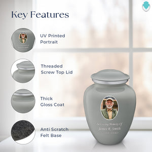 Medium Embrace Slate Grey Portrait Cremation Urn