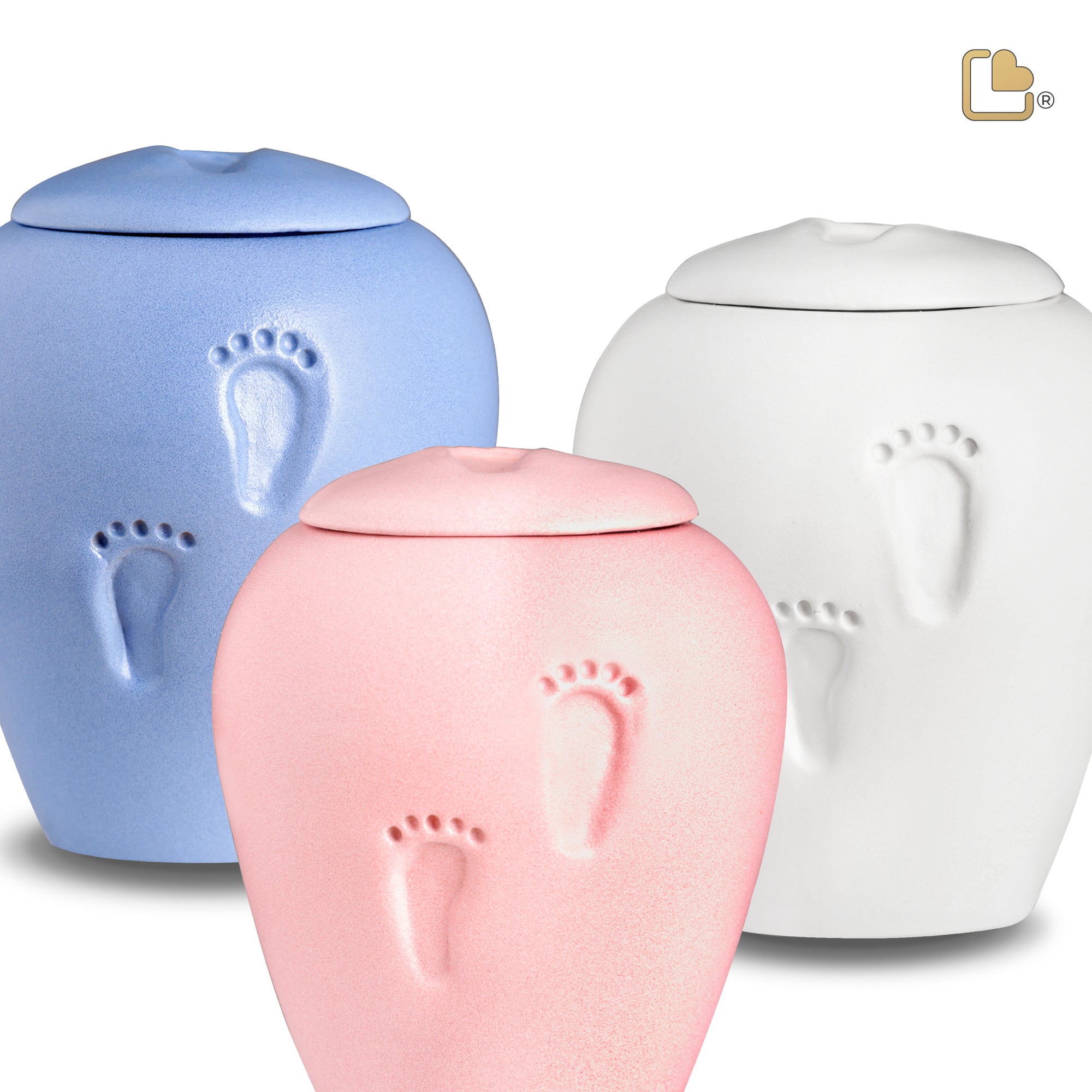 Ivory Baby Footprints Child Urn Eco Pigment