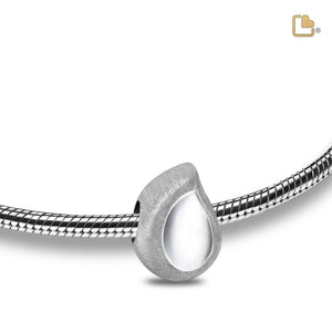 Teardropª Two Tone Sterling Silver Cremation Bracelet Bead