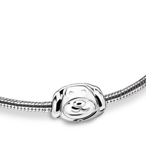 Dogª Rhodium Plated Sterling Silver Cremation Bracelet Bead