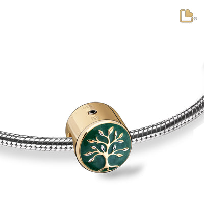 Bead Tree of Lifeª Enamel Gold Vermeil Cremation Bracelet Bead