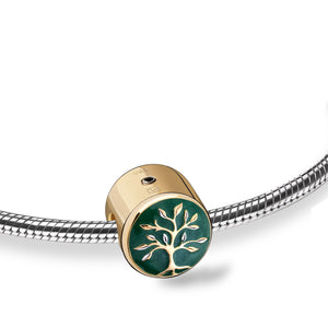 Bead Tree of Lifeª Enamel Gold Vermeil Cremation Bracelet Bead