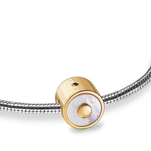 Mother of Pearl Gold Vermeil Cremation Bracelet Bead - COMFORT™ by LoveUrns®