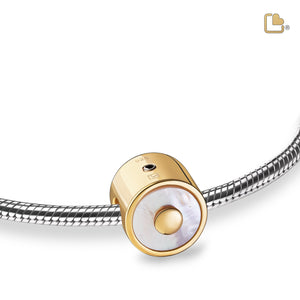 Mother of Pearl Gold Vermeil Cremation Bracelet Bead - COMFORT™ by LoveUrns®