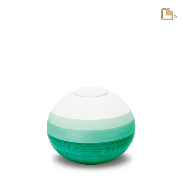 Mint Round Keepsake Urn Eco Pigment