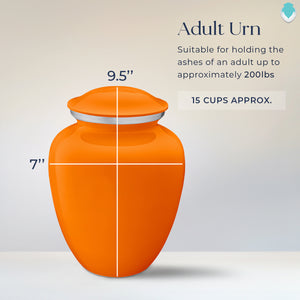 Adult Embrace Burnt Orange Doves Cremation Urn