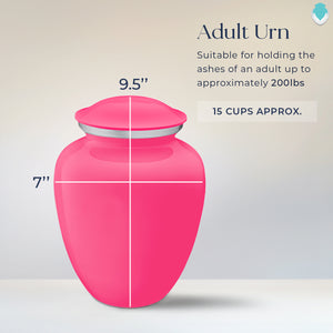 Adult Embrace Bright Pink Doves Cremation Urn