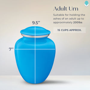 Adult Embrace Racing Blue Portrait Cremation Urn