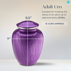 Adult Embrace Pearl Purple Doves Cremation Urn