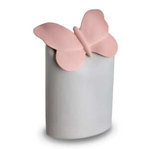 Paradise Butterfly Standard Adult Urn Silver Grey & Pink