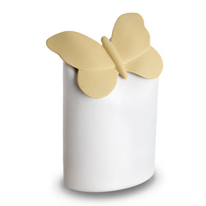 Paradise Butterfly Standard Adult Urn White & Yellow