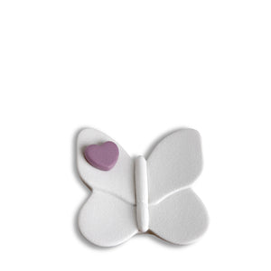 Butterfly with Heart Accent Keepsake Urn White & Berry