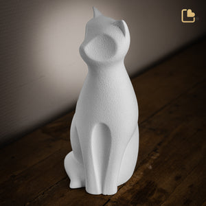 Cat Pet Urn White