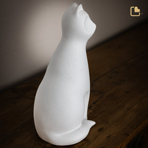 Cat Pet Urn White