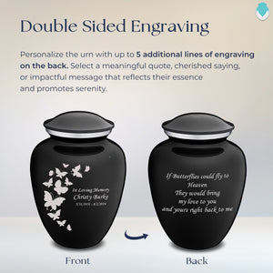 Adult Embrace Black Butterfly Cremation Urn