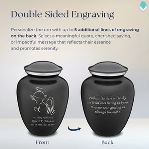 Adult Embrace Charcoal Angel Cremation Urn