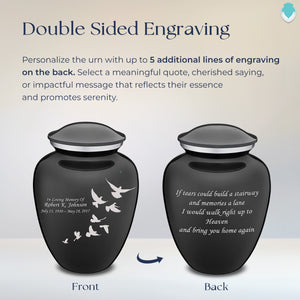 Adult Embrace Charcoal Doves Cremation Urn