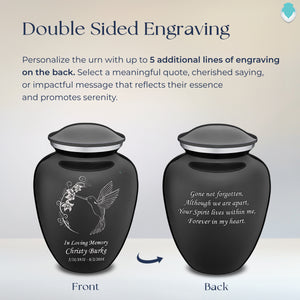 Adult Embrace Charcoal Hummingbird Cremation Urn