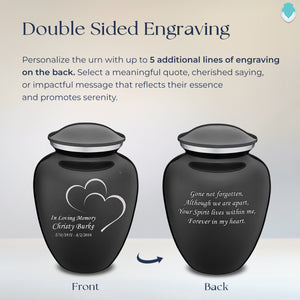 Adult Embrace Charcoal Hearts Cremation Urn