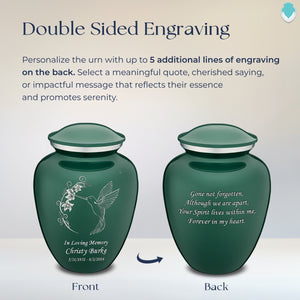 Adult Embrace Green Hummingbird Cremation Urn