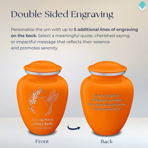 Adult Embrace Burnt Orange Hummingbird Cremation Urn