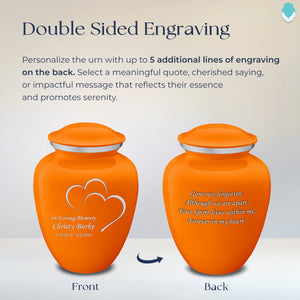 Adult Embrace Burnt Orange Hearts Cremation Urn