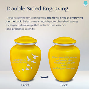 Adult Embrace Yellow Doves Cremation Urn