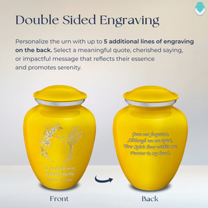 Adult Embrace Yellow Hummingbird Cremation Urn