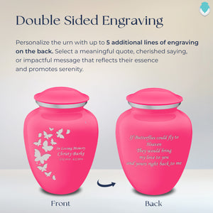 Adult Embrace Bright Pink Butterfly Cremation Urn