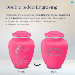 Adult Embrace Bright Pink Hummingbird Cremation Urn