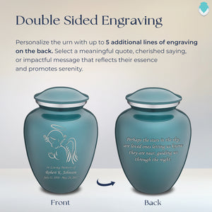 Adult Embrace Teal Angel Cremation Urn