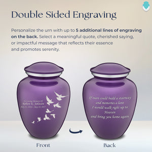 Adult Embrace Purple Doves Cremation Urn