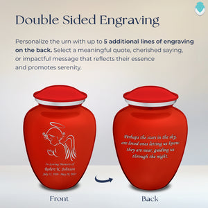 Adult Embrace Bright Red Angel Cremation Urn